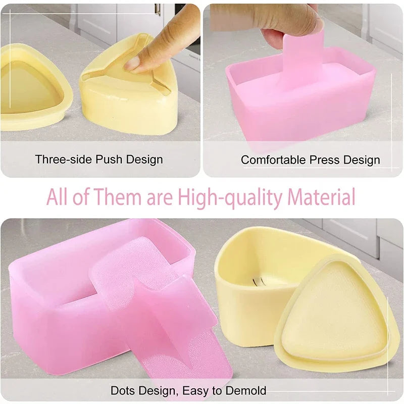 3 Pack Onigiri Sushi Maker Mold Kit Classic Triangle Rice Ball Mold Maker Sushi Mold Musubi Press Mold For Kid Lunch Bento YY180