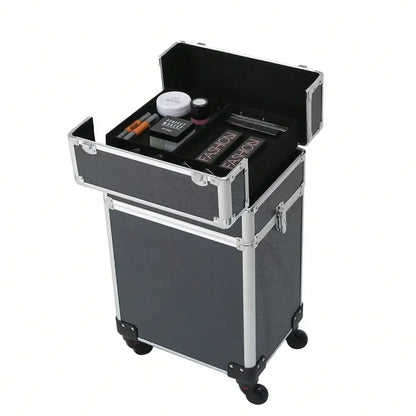 4 in 1 Pro Aluminum Rolling Makeup Case Salon Cosmetic Organizer Trolley US