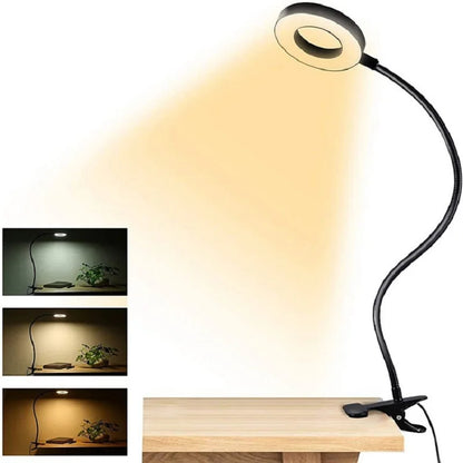 Flexible LED Vertical Lighting Desk Lamp Desktop Work Writing Lamp Bedroom Adjustable Clamping Bed Light Writing Reading Lamp