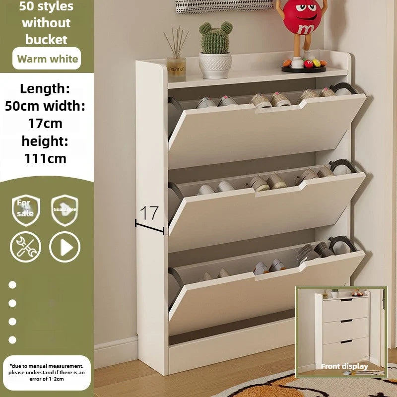 Tipping bucket shoe cabinet, outer entry shoe rack, balcony, entrance cabinet, living room large-capacity storage cabinet