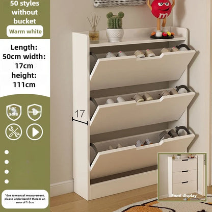 Tipping bucket shoe cabinet, outer entry shoe rack, balcony, entrance cabinet, living room large-capacity storage cabinet