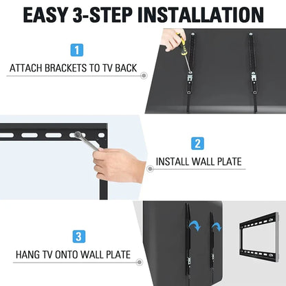 BEISHI Universal TV Wall Mount Bracket for Most 25-60 Inch LED Plasma TV Mount up to VESA 400x400mm and 110 LBS Loading Capacity