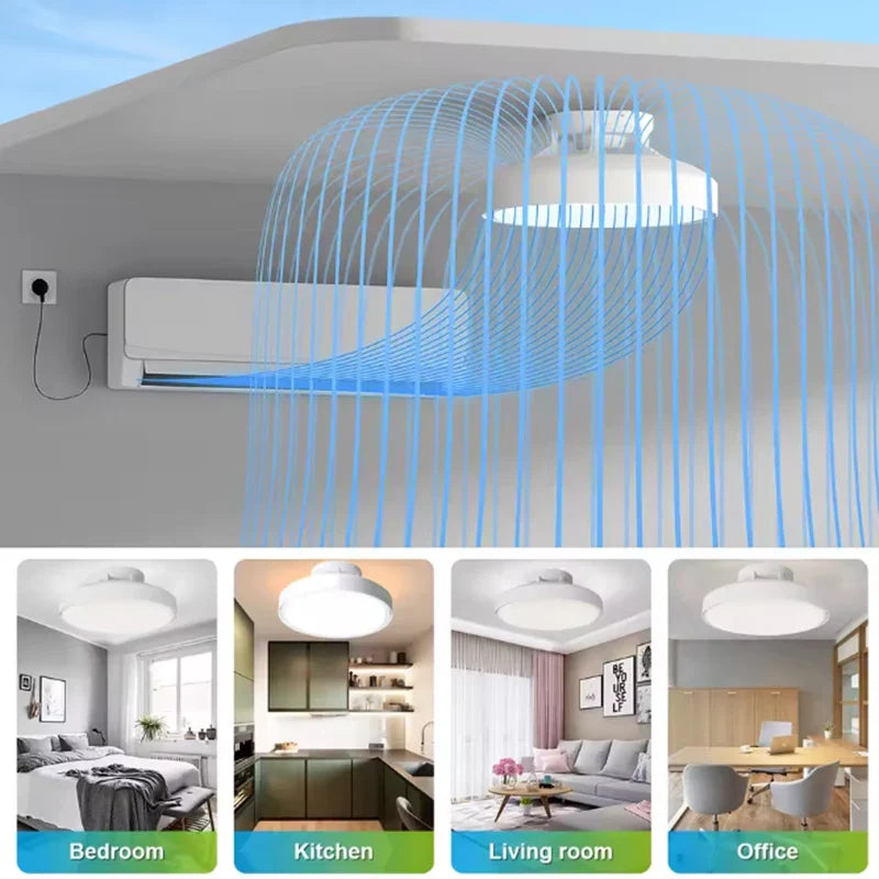Modern LED Invisible Bladeless Ceiling Fan Lights 6speed Remote Control Dimming Fan Lamp Bedroom Restaurant Electric Fans
