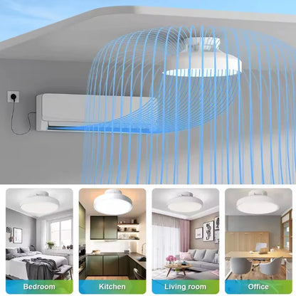 Modern LED Invisible Bladeless Ceiling Fan Lights 6speed Remote Control Dimming Fan Lamp Bedroom Restaurant Electric Fans