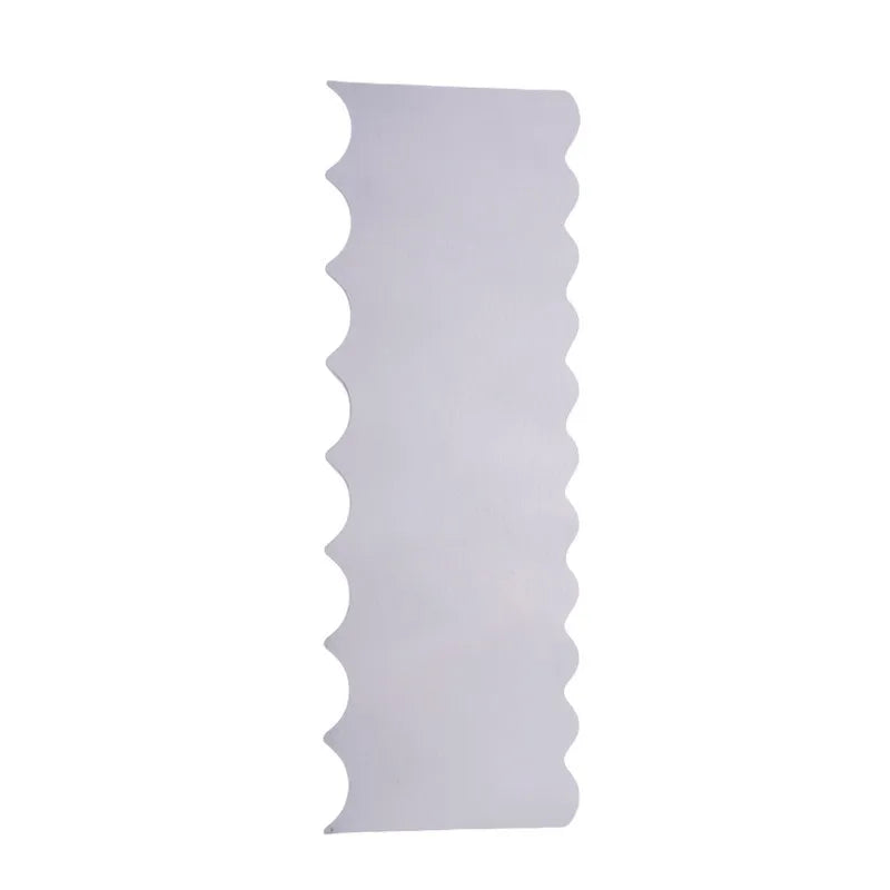 1 Piece Stainless Steel Cake Scraper Metal Cake Scraper Smoother Double Sided Patterned Edge Cake Decorating Comb YY126