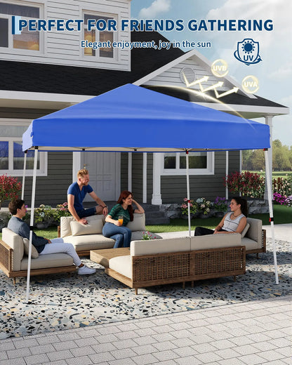 10x10 FT Pop Up Canopy Tent, Slant Leg Instant Outdoor Shelter UV Protection Waterproof With Carry Bag For Patio Garden Beach