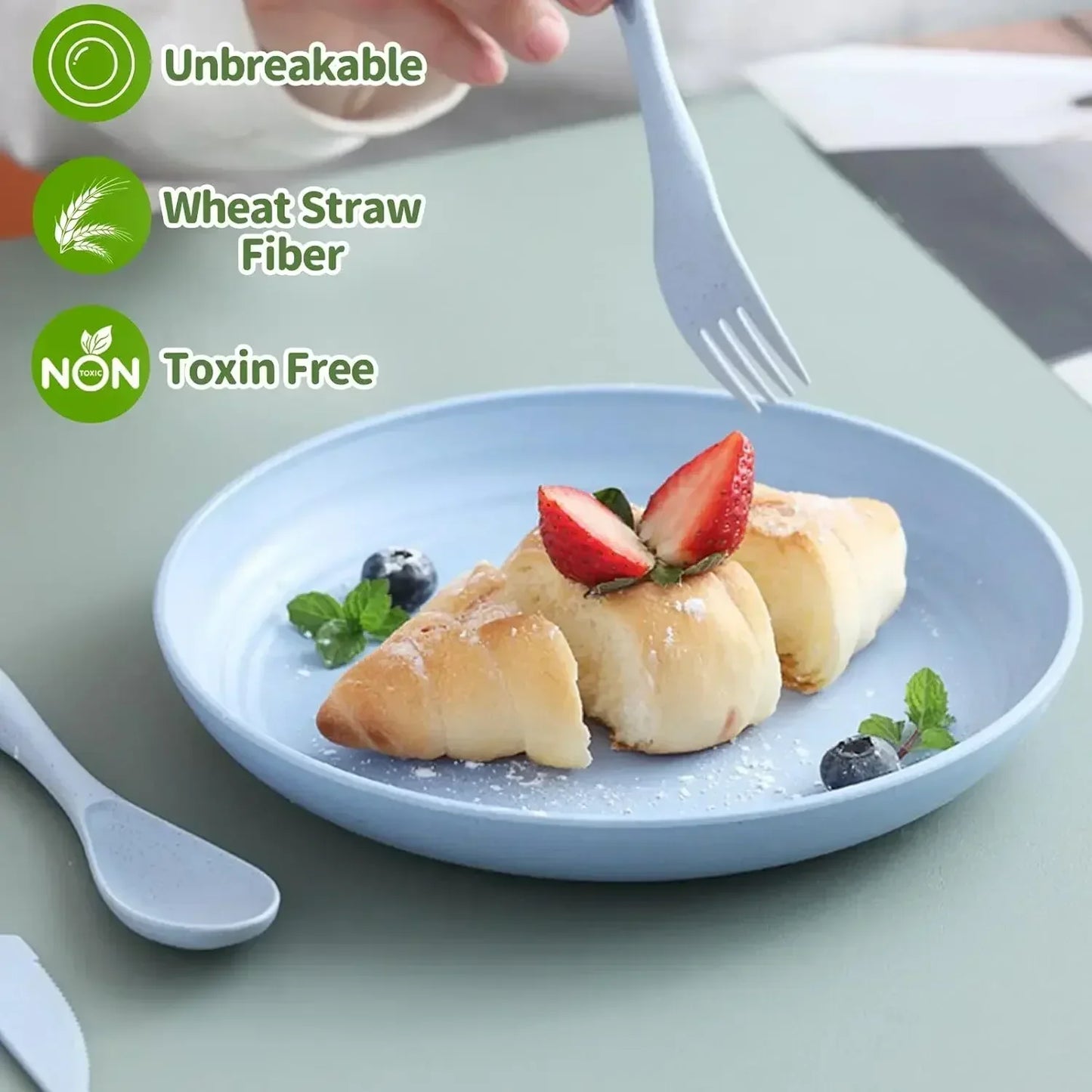 5 PCS Nordic Wheat Straw Plate Fruit Plate Vegetable Plate Plastic Bone Spitting Plate Dry Fruit Plate Tableware Large Plate