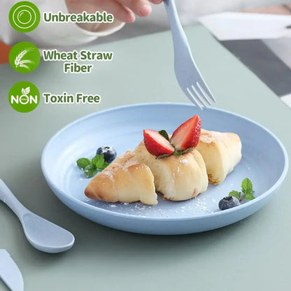5 PCS Nordic Wheat Straw Plate Fruit Plate Vegetable Plate Plastic Bone Spitting Plate Dry Fruit Plate Tableware Large Plate