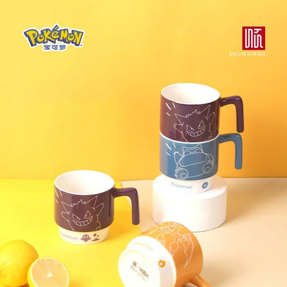 SHUNXIANG Pokémon Licensed Ceramic Mugs Snorlax Stackable Kawaii Anime Boy Girl Breakfast Milk Juice Cup Home Coffee Cup Gifts