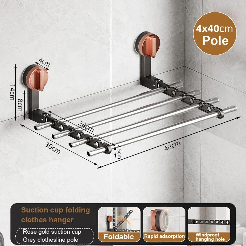 Wall Mount Clothes Hanger Laundry Hanger Dryer Rack Retractable Clothes Rack Wall Hangers for Clothes Closet Clothes Hanger