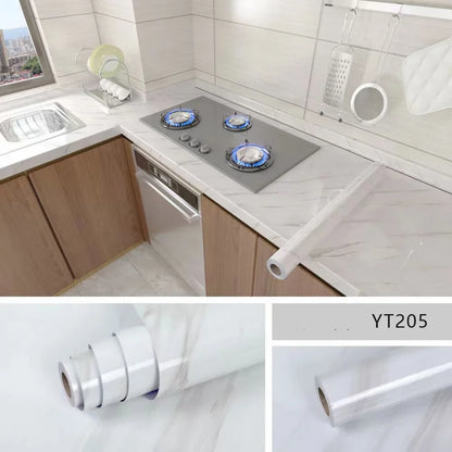 55cm Marble Self Adhesive Wallpaper Vinyl Contact paper PVC Waterproof Wall Stickers For Livingroom Kitchen Home Decor Film  ﻿