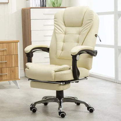 Office Chairs with Footrest 360° Swivel 2-point Massage Computer Chair Adjustable High Back