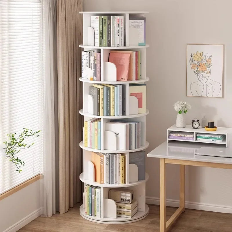 Rotating bookshelf Floor storage shelf Children's simple picture book rack