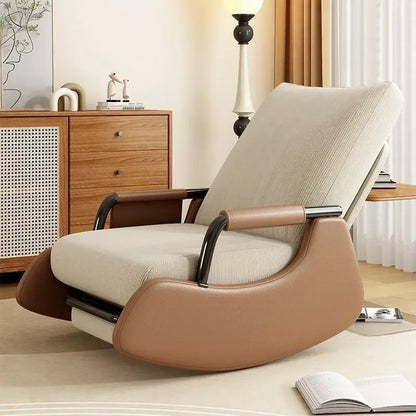 Reclining chair lunch break folding lazy sofa chair adults can sit reclining office nap chair balcony household rocking chair
