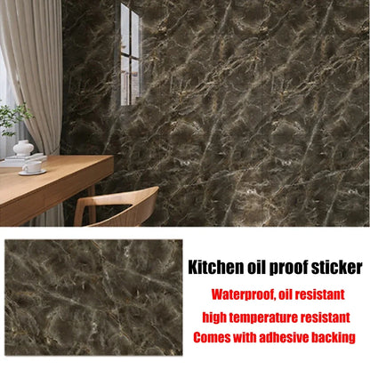 40cm New Kitchen Oil-proof Wall Stickers Self-adhesive Stain-resistant High Temperature Kitchen Countertop Protective Wallpaper