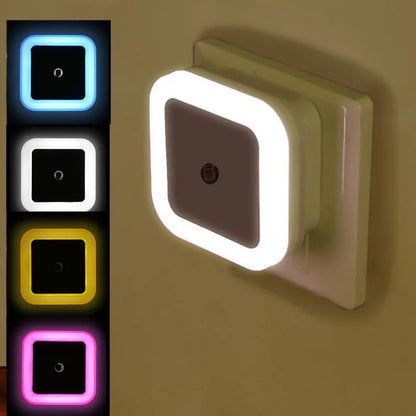 LED Night Light Wireless Sensor EU/US Plug Mini Square Lighting Lamp For Baby Children Living Room Bedroom Corridor Night Lights