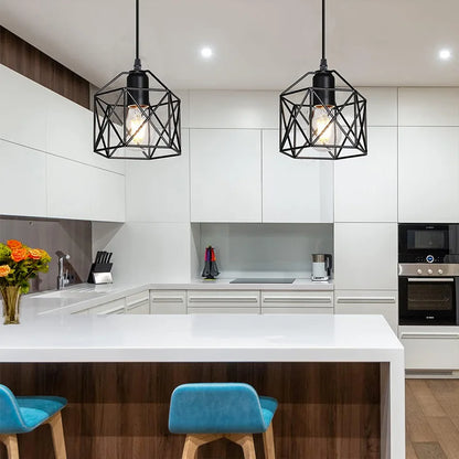 Modern LED Pendant Light Iron E27 blub base Minimalist Hanging Lamp Living Room Bedroom Restaurant Shop Bar Fixture Decoration