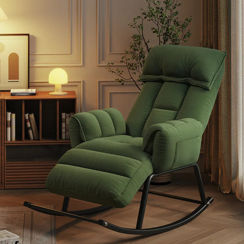 Lazy rocking chair Home retro balcony Leisure folding reclining chair Sofa chair Bedroom Single person can sit and lie down