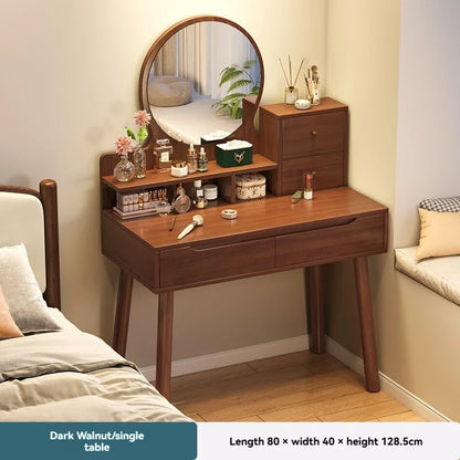 New Chinese style light luxury dressing table, bedroom dressing table, simple small-sized makeup storage desk, integrated dressi