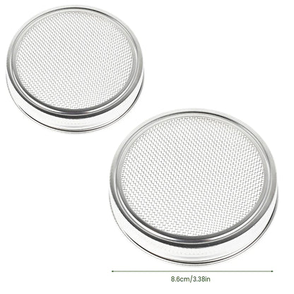 1/2 Pcs Seed Sprouter Germination Cover Stainless Steel Seed Sprout Can Lid Washable Wide Mouth Mason Jars Screen for Grow Bean