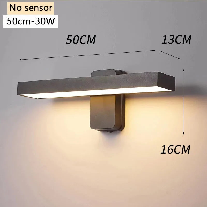 LED Outdoor Wall Lamp IP65 Motion Sensor Waterproof Rotatable Porch Light Villa Entrance Courtyard Living Room Home Decorative