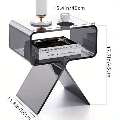 Modern Transparent Acrylic Bedside Table - Creative Side Table, Small Narrow End Table