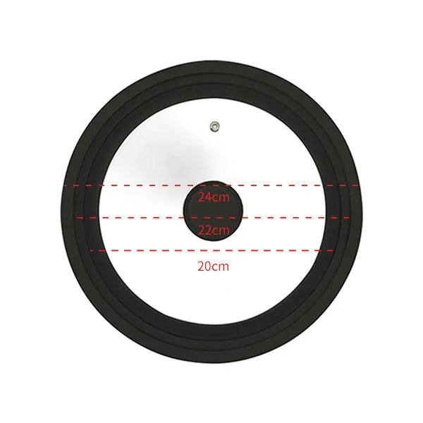 Multi Size Universal Lid for Pots Pans Cookware Tempered Glass Lid for Skillets with Silicone Rim Replacement Lid for Frying Pan