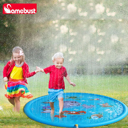 Camebust inflatable pvc water sprash mat outdoor water play sprinkler toy 59'