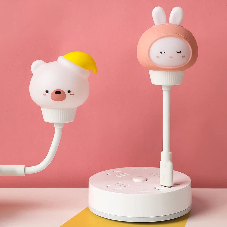 USB Night Light LED Cute Cartoon Night Lamp Bear Chick Kitten Remote Control for Baby Kid Bedroom Decoration Bedside Lamp
