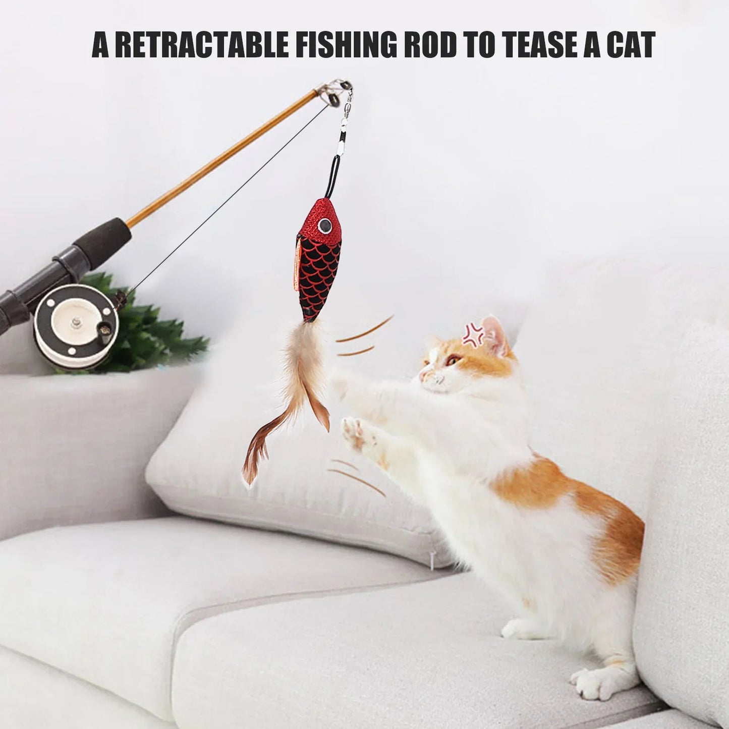 Cat  Teaser Wand  Cat Fishing Pole  Bite Resistance Multifunctional Cat  Teaser Wand  for Cats Cat