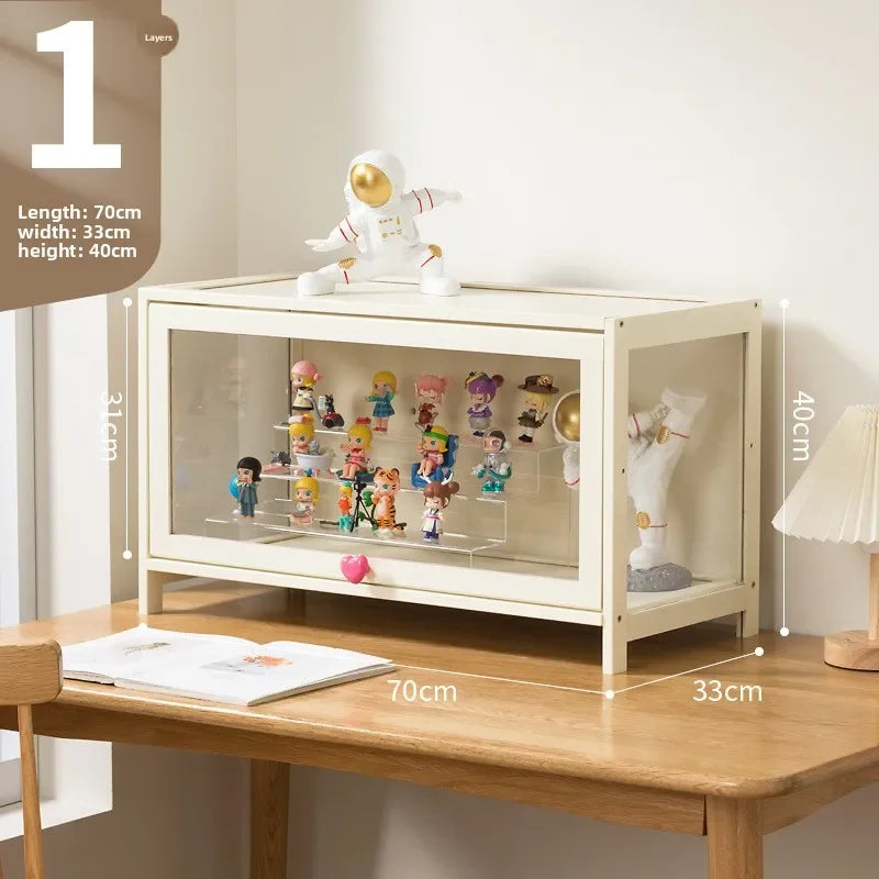 Figure Lego Display Cabinet Household Cream Wind Dustproof Acrylic Transparent Model Toy Blind Box Display Cabinet