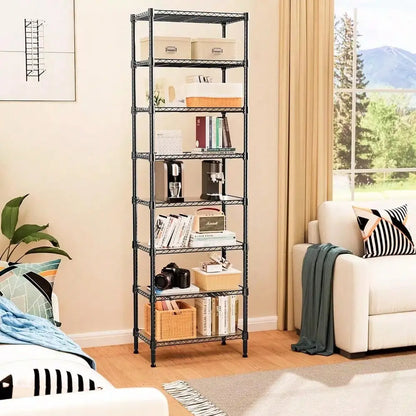8-Tier 80 in Heavy Duty Metal Storage Shelving Unit Storage Rack Shelf Black