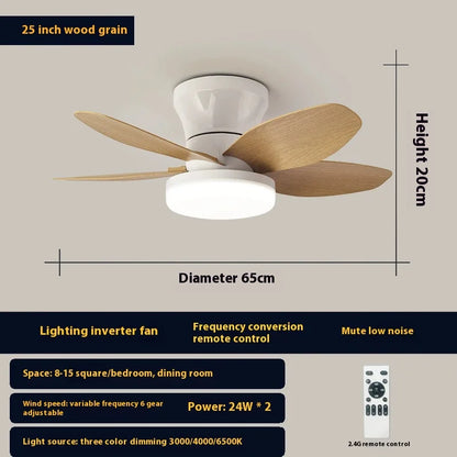 25 inch Ceiling Fans with Lights and Remote,Flush Mount Ceiling Fan,Reversible Quiet DC Motor Low Profile Ceiling Fans For Livin