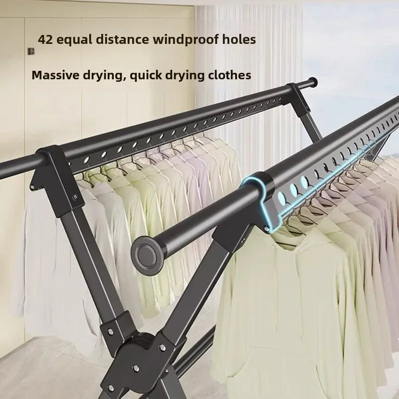 Floor-to-ceiling drying rack Aluminum alloy outdoor foldable free installation drying rack Children's clothing drying rack