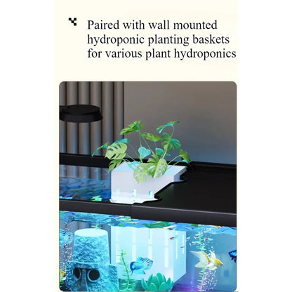 Fish tank living room new transparent filter oxygen generator desktop landscaping ornament with light strip ecological fish tank
