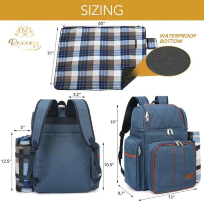 Picnic Backpack for Camping Picnic Basket for with Insulated Cooler Bag and Bottle Pouch Camping Gifts for Couples with Lightwe