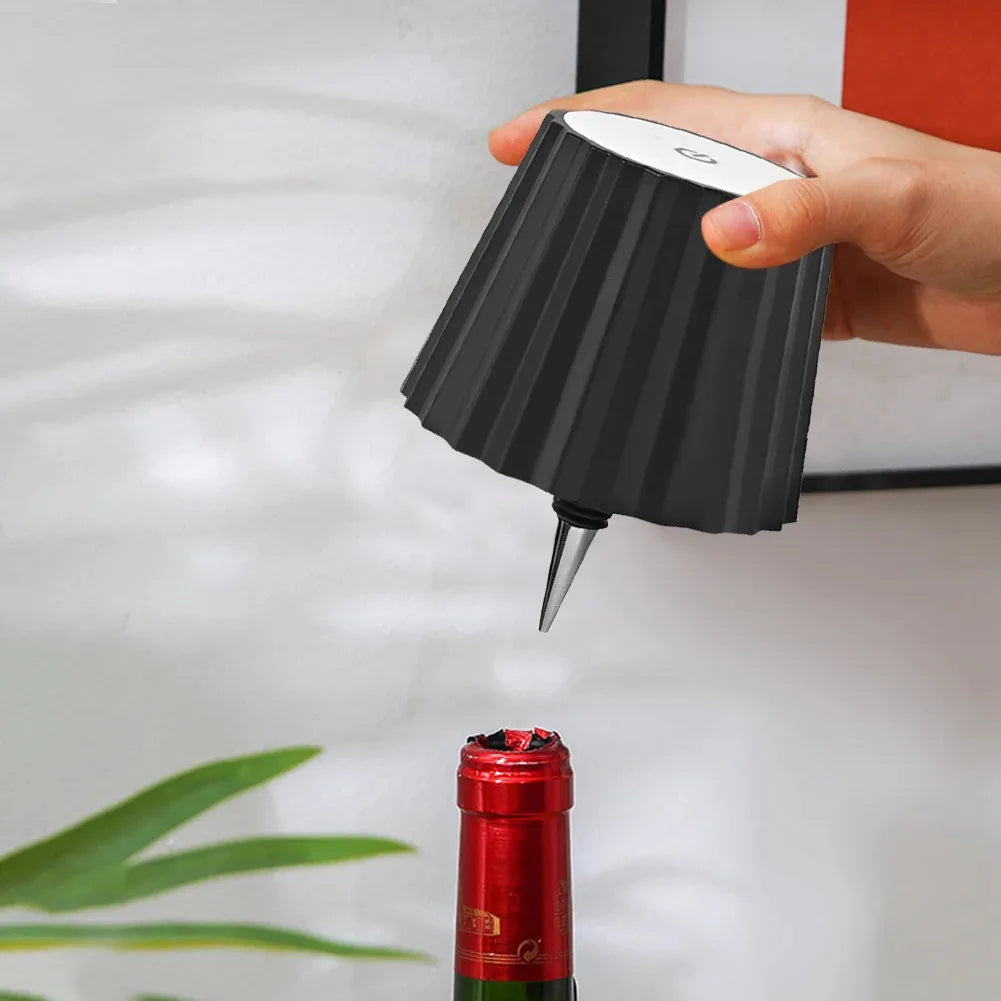 Wine Bottle LED Wireless Table Lamp 2000mAh 7 Colors Dimmable RGB USB Rechargeable Dining Table Lights Beverage Lamp Top touch