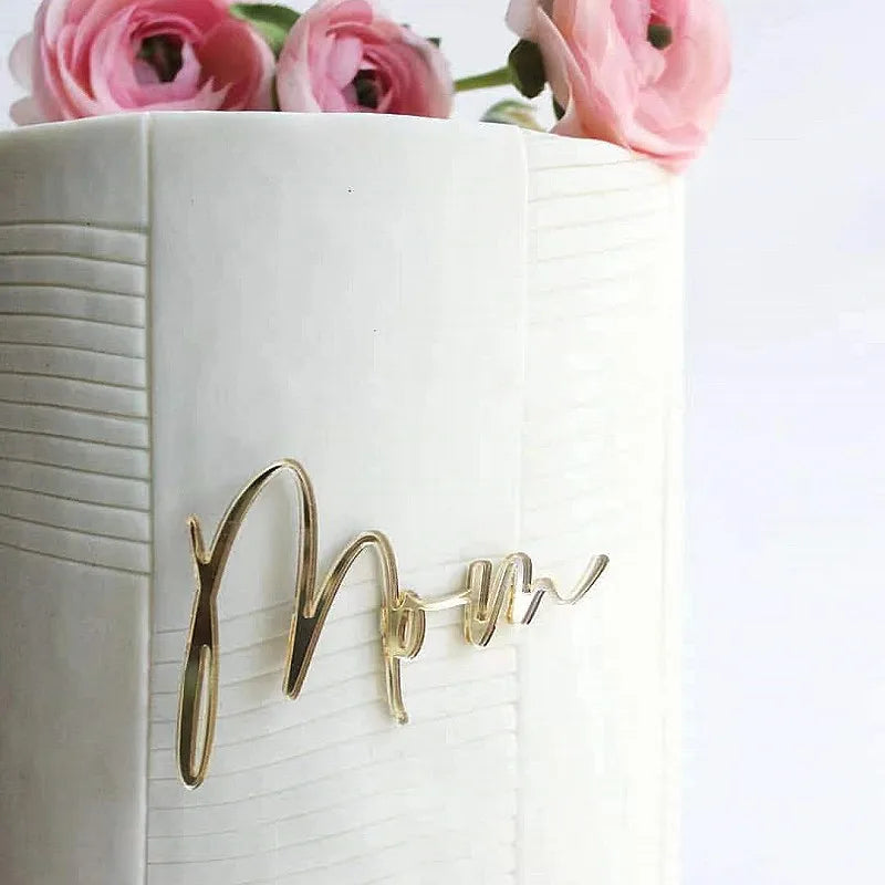 Happy Mothers Day birthday Cake Topper Gold Simple design Acrylic MOM Party Cake Toppers Mother's Day Gifts Dessert Decoration