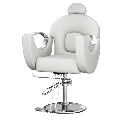 Commercial Barber Chair Reclining & 360° Swivel, Heavy Duty Hydraulic Salon Chair With Adjustable Height For Haircut Shampoo