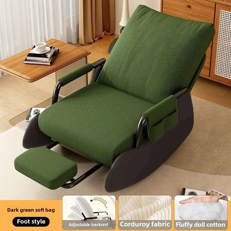 Reclining chair lunch break folding lazy sofa chair adults can sit reclining office nap chair balcony household rocking chair