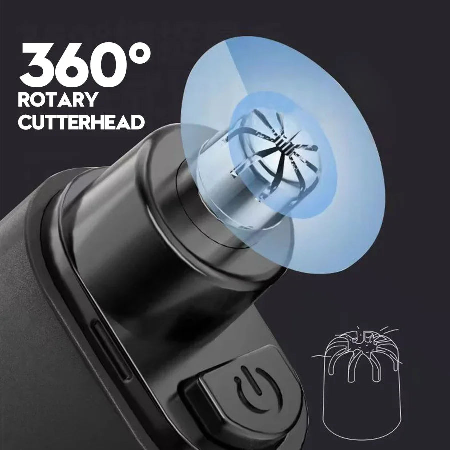 Rechargeable Nose/Ear Hair Trimmer for Men & Women - 2-in-1 Waterproof Dual Blade, Cordless Auto Groomer with USB Charging