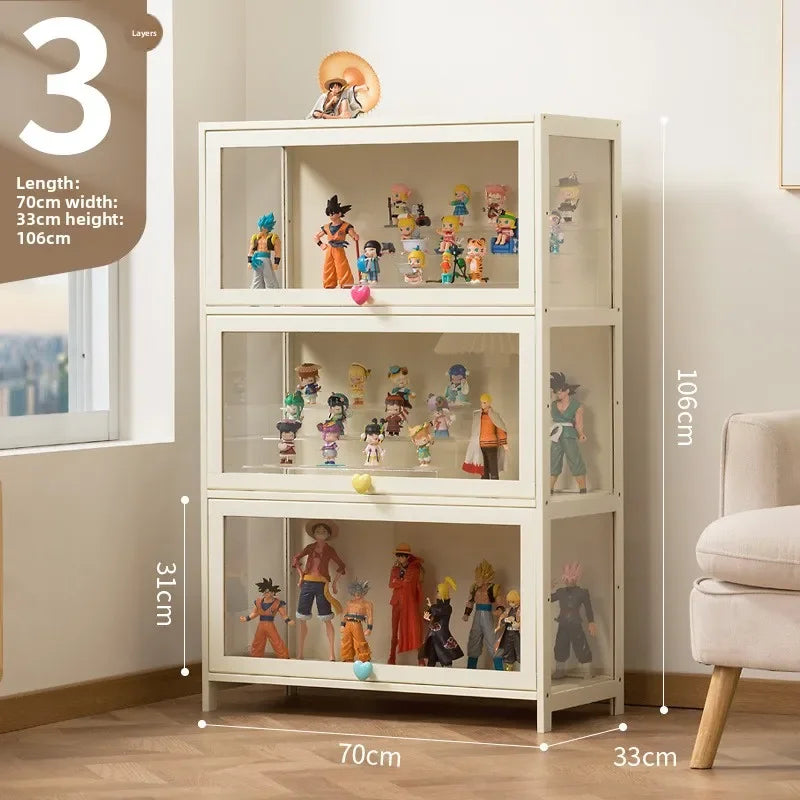 Figure Lego Display Cabinet Household Cream Wind Dustproof Acrylic Transparent Model Toy Blind Box Display Cabinet