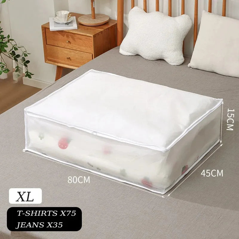 Underbed Storage Bag Foldable Quilt Bag Wardrobe Clothes Storage Box Dustproof Organizer Large Capacity Quilt Storage Bag
