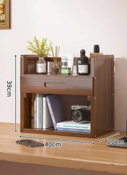 Household Goods Simple Desktop Bookshelf Dormitory Multi-layer Storage Rack Home Student DeskSolid Wood With Extraction Rack