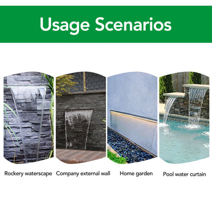 Waterfall Outlet Waterfall Outlet 304 Stainless Steel Decorative Waterfall Fountain Spillway for Courtyard Garden Villa Pool