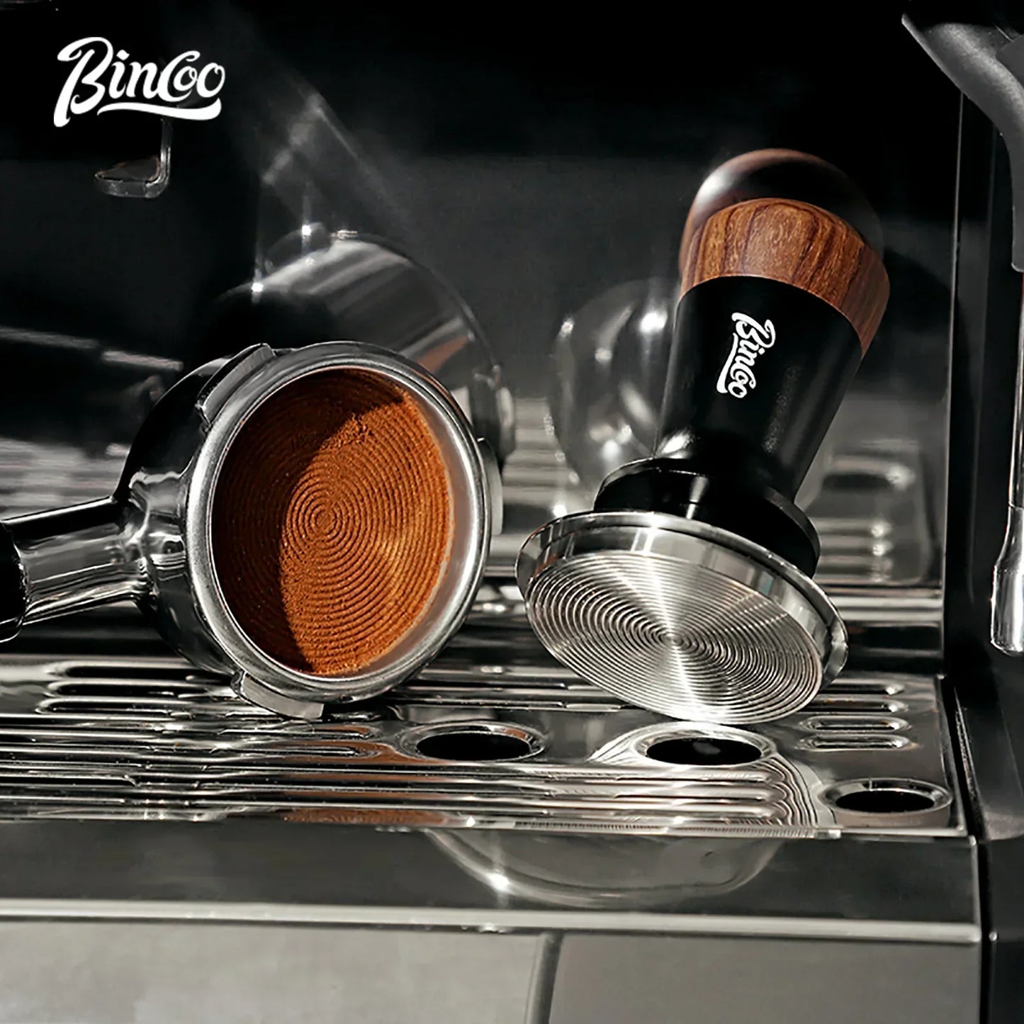 Bincoo Pro Constant-Force Tamper , 51/58mm Precision Fit, 30LB Consistent Pressure, Professional Espresso Tool
