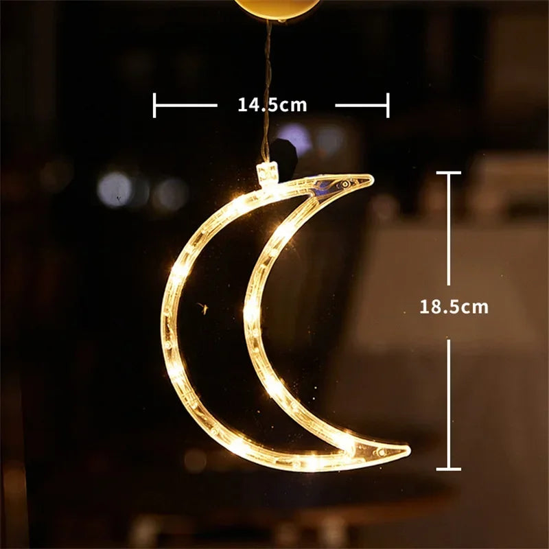 Christmas LED Snowflake Light Santa Hanging Sucker Lamp Window Ornaments Decoration for Home Xmas New Year Decor String Lights
