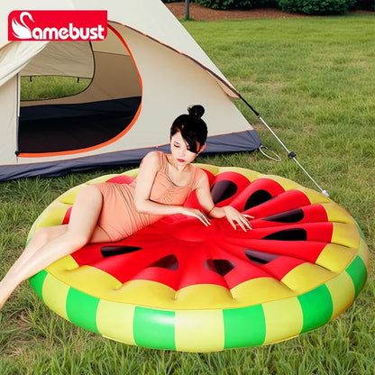 Camebust Water Inflatable Floating Row, Swimming Pool Outdoor Inflatable Floating Air Mattress, Large Round Watermelon Air Float
