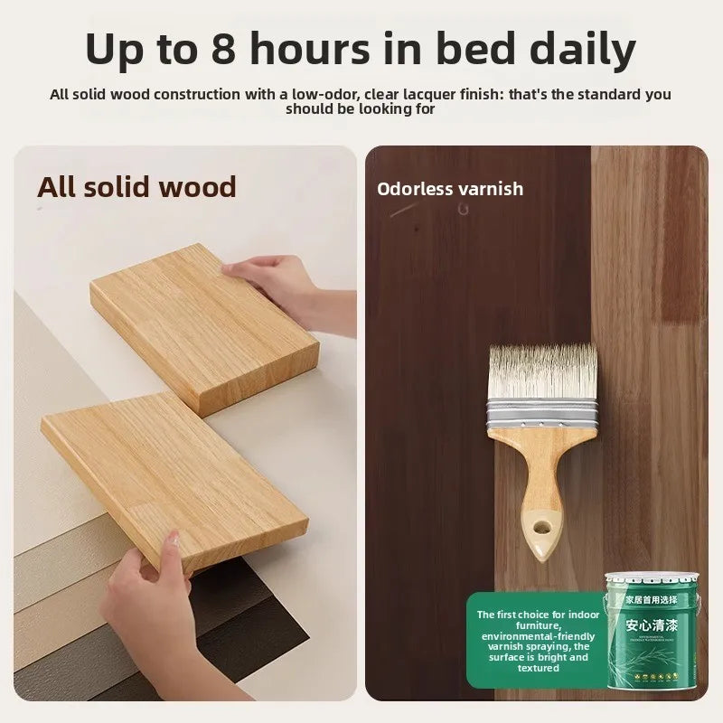 Solid wood bedside table, bedroom bedside storage, household sofa edge