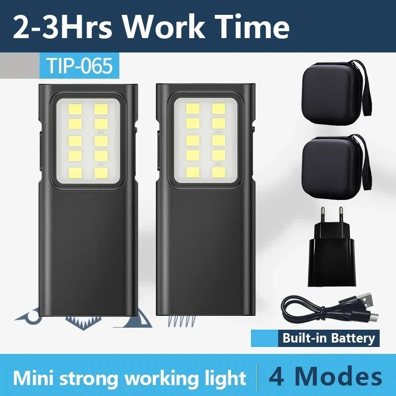 EDC Flashlight Keychain Light  Super Bright With Pen Clip Mini LED Flashlight, USB Charging Port Emergency Work Camping Light